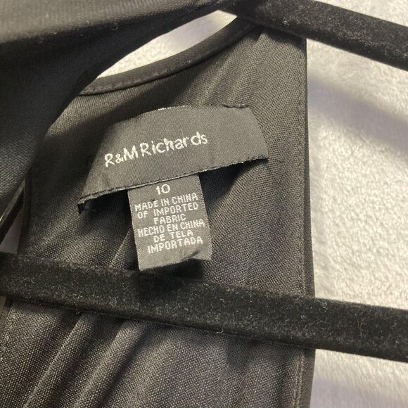 R&M Richards Maxi Dress Gown Womens 10 Black Formal Halter Keyhole Lace Stretch - Picture 4 of 16